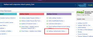 How to Check Aadhaar Authentication History Online
