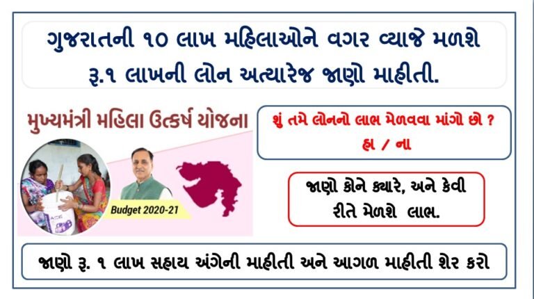 Mukhyamantri Mahila Utkarsh Yojana Gujarat Full Details 2020-21
