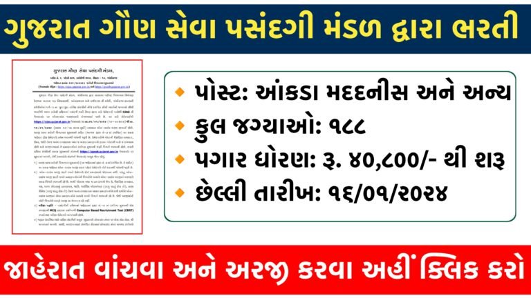 GSSSB Recruitment 2024