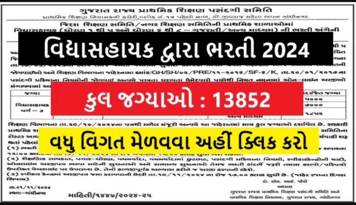 GSPESC Vidhyasahayak Bharti 2024