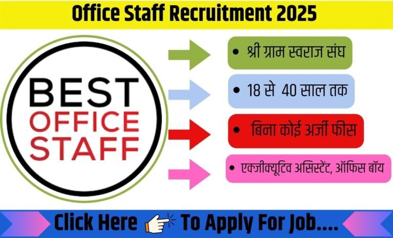 Office Staff Recruitment 2025 : गुजरात में श्री ग्राम पंचायत स्वराज संघ निलपर द्वारा अलग – अलग पदों पर भरती