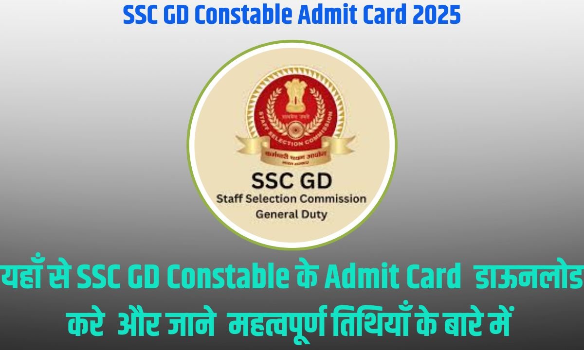 SSC GD Constable Admit Card 2025