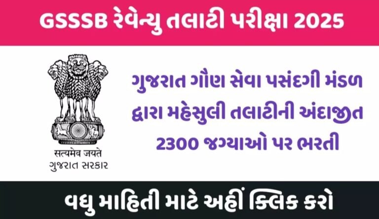 Revenue Talati Recruitment 2025