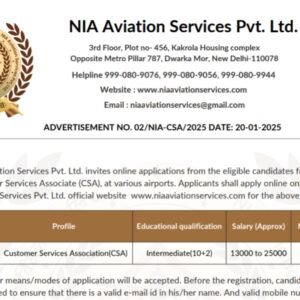 NIA CSA Recruitment 2025