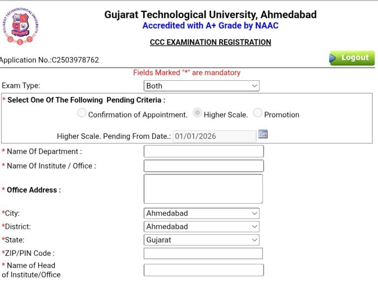 Ccc Gtu Registration Apply Online
