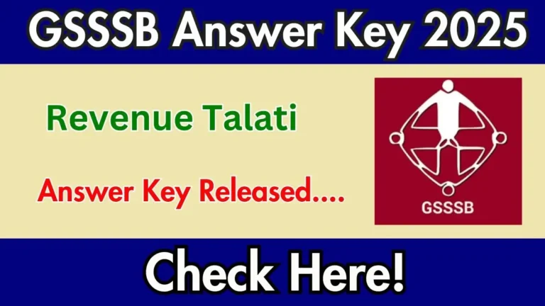 GSSSB Answer Key